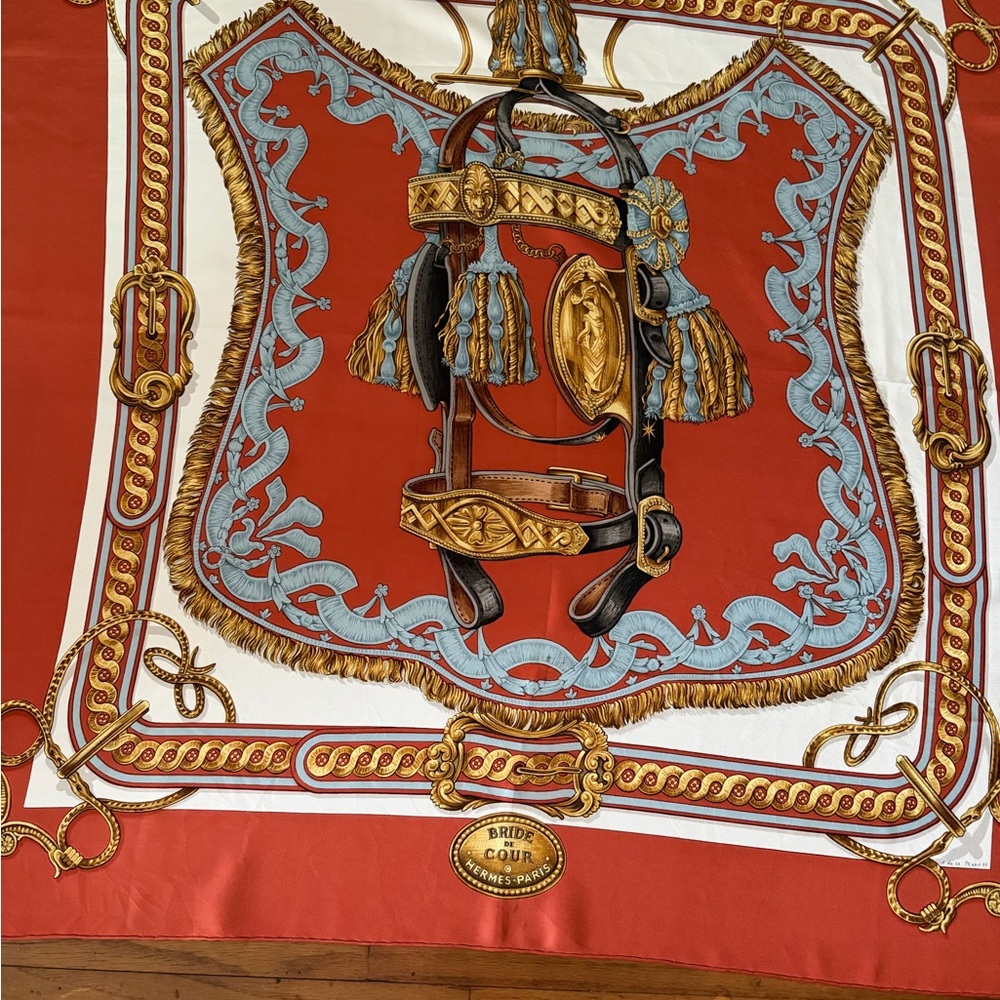 Authentic Hermès Bride De Cour Silk Scarf - Picture 3 of 16